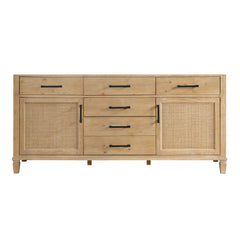 Altair Solana 72" Double Bathroom Cabinet Vanity Base in Weathered Fir without Top and Sink, no Mirror