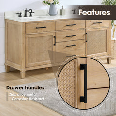 Altair Solana 72" Double Bathroom Cabinet Vanity Base in Weathered Fir without Top and Sink, no Mirror