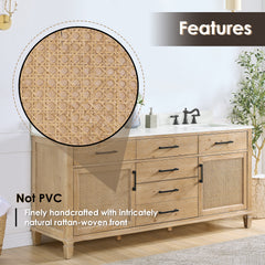 Altair Solana 72" Double Bathroom Cabinet Vanity Base in Weathered Fir without Top and Sink, no Mirror