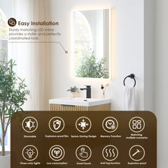 Altair Livia 24" Wall-mounted Single Bathroom Vanity in Nature Brown with White Artificial Drop-in Sink