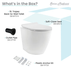 St. Tropez Back-to-Wall Elongated Toilet Bowl - SM-WT514 - The Home Selection