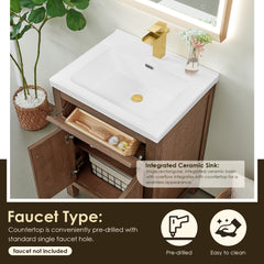 Altair Cerrito 24" Single Bathroom Vanity with White Ceramic Integrated Sink