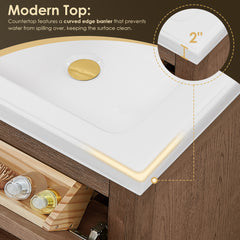 Altair Cerrito 24" Single Bathroom Vanity with White Ceramic Integrated Sink
