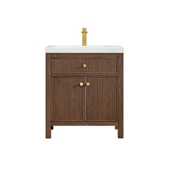 Altair Cerrito 30" Single Bathroom Vanity with White Engineered Stone Integrated Sink - Without Mirror