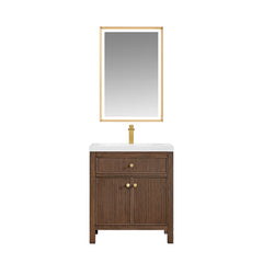 Altair Cerrito 30" Single Bathroom Vanity with White Engineered Stone Integrated Sink