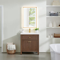 Altair Cerrito 30" Single Bathroom Vanity with White Engineered Stone Integrated Sink
