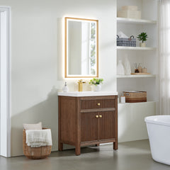 Altair Cerrito 30" Single Bathroom Vanity with White Engineered Stone Integrated Sink