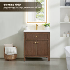 Altair Cerrito 30" Single Bathroom Vanity with White Engineered Stone Integrated Sink