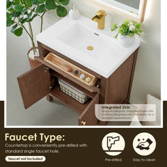 Altair Cerrito 30" Single Bathroom Vanity with White Engineered Stone Integrated Sink