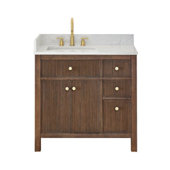 Altair Cerrito 36" Single Bathroom Vanity with Grain White Engineered Stone Countertop - Without Mirror