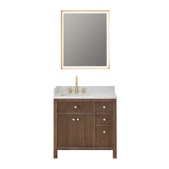 Altair Cerrito 36" Single Bathroom Vanity with Grain White Engineered Stone Countertop