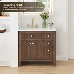 Altair Cerrito 36" Single Bathroom Vanity with Grain White Engineered Stone Countertop