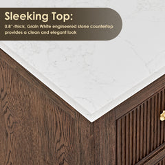 Altair Cerrito 36" Single Bathroom Vanity with Grain White Engineered Stone Countertop