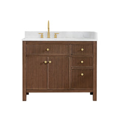 Altair Cerrito 42" Single Bathroom Vanity with Grain White Engineered Stone Countertop - Without Mirror