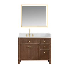 Altair Cerrito 42" Single Bathroom Vanity with Grain White Engineered Stone Countertop