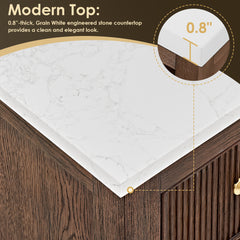 Altair Cerrito 42" Single Bathroom Vanity with Grain White Engineered Stone Countertop