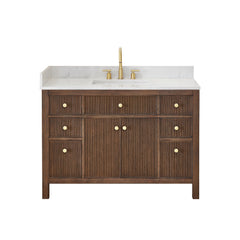 Altair Cerrito 48" Single Bathroom Vanity with Grain White Engineered Stone Countertop - Without Mirror