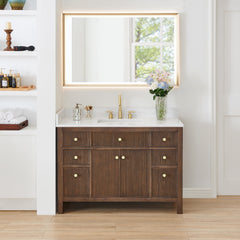 Altair Cerrito 48" Single Bathroom Vanity with Grain White Engineered Stone Countertop