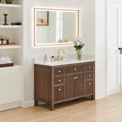 Altair Cerrito 48" Single Bathroom Vanity with Grain White Engineered Stone Countertop