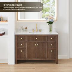 Altair Cerrito 48" Single Bathroom Vanity with Grain White Engineered Stone Countertop