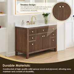 Altair Cerrito 48" Single Bathroom Vanity with Grain White Engineered Stone Countertop