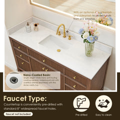 Altair Cerrito 60" Single Bathroom Vanity with Grain White Engineered Stone Countertop