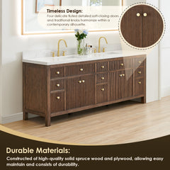 Altair Cerrito 84" Double Bathroom Vanity with Grain White Engineered Stone Countertop