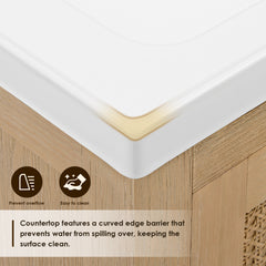Altair Bondi 24" Single Bathroom Vanity in Light Brown with White Ceramic Drop-in Sink