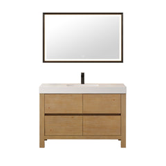 Altair Cascadia 48" Single Bathroom Vanity in Weathered Fir with White Artificial Stone Integrated Sink