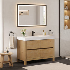Altair Cascadia 48" Single Bathroom Vanity in Weathered Fir with White Artificial Stone Integrated Sink