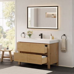 Altair Cascadia 48" Single Bathroom Vanity in Weathered Fir with White Artificial Stone Integrated Sink