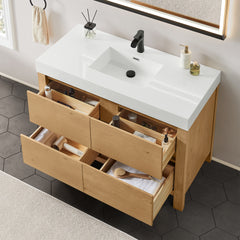 Altair Cascadia 48" Single Bathroom Vanity in Weathered Fir with White Artificial Stone Integrated Sink