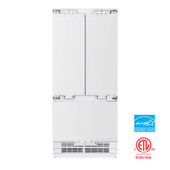 Hallman 36" Built-in French Door Refrigerator with 14 Cu.Ft. and Bottom Freezer 5.5 Cu.Ft. Contemporary European Design, Panel ready - HRBIFD36PR