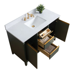 Vanity Art 48-Inch Bathroom Vanity with Ceramic Sink and Top, Soft-Closing Doors and Drawers, Solid Wood Cabinet Frame - CVH48