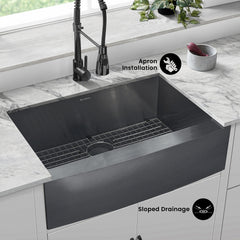 Swiss Madison Rivage 30" x 21" Stainless Steel, Single Basin, Farmhouse Kitchen Sink with Apron - SM-KS759 - The Home Selection