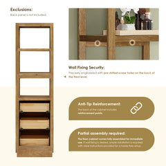Altair Navan 20" Freestanding Linen Cabinet in Weathered Brown