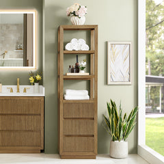 Altair Navan 20" Freestanding Linen Cabinet in Weathered Brown