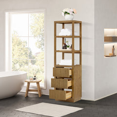 Altair Navan 20" Freestanding Linen Cabinet in Weathered Brown