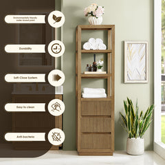 Altair Navan 20" Freestanding Linen Cabinet in Weathered Brown