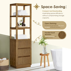Altair Navan 20" Freestanding Linen Cabinet in Weathered Brown