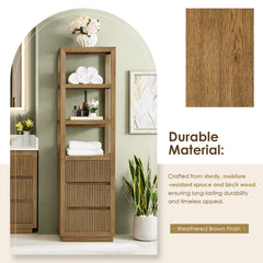 Altair Navan 20" Freestanding Linen Cabinet in Weathered Brown
