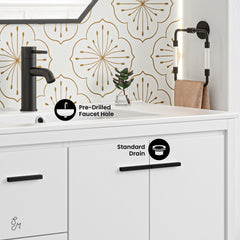 Swiss Madison Virage 36 Freestanding, Bathroom Vanity in Glossy White - Cabinet - SM-BV750W - The Home Selection