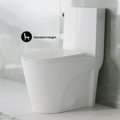 Swiss Madison St. Tropez Two-Piece 12" Rough-in 1.28 GPF Left Flush Toilet in Glossy White - SM-2T0801GW