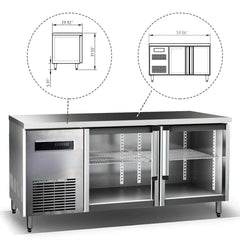KingsBottle 59" Double Glass Back Bar Cooler for Multiple Bottles-On Sale - KBU380SS