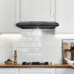 Cosmo Cosmo 30 in. Delta Collection Ducted Under Cabinet Range Hood, Button Controls, Reusable Filters, LED Lights in Matte Black - COS-5MU30-BK