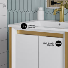 Swiss Madison Marseille 24 Bathroom Vanity in White - SM-BV217WBG - The Home Selection