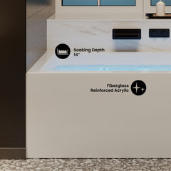 Swiss Madison Avancer 60" x 36" Right-Hand Drain Rectangular Alcove Whirlpool Bathtub with Apron - SM-AB591 - The Home Selection