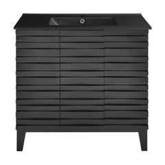 Swiss Madison Cascade 36 in. Bathroom Vanity With Black Ceramic Sink Top- SM-BV471B-C - The Home Selection
