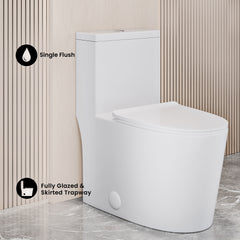 Swiss Madison Dreux High Efficiency One-Piece Elongated Toilet with 0.8 GPF Water Saving Patented Technology - SM-1T180 - The Home Selection