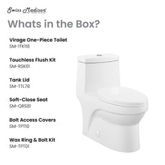 Swiss Madison ﻿﻿﻿Virage One Piece Elongated ﻿Toilet with Touchless Retrofit Dual Flush 1.1/1.6 gpf - SM-1TK118 - The Home Selection